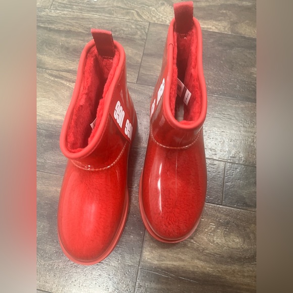 New UGG CLASSIC CLEAR MINI LAVA FLOW WATERPROOF SHEEPSKIN ANKLE BOOT, Size 8 - Picture 3 of 8